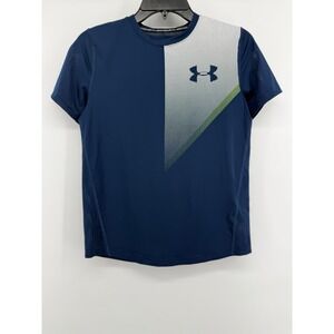Under Armour HeatGear Youth TShirt Navy Blue Short Sleeve Athletic Boys M